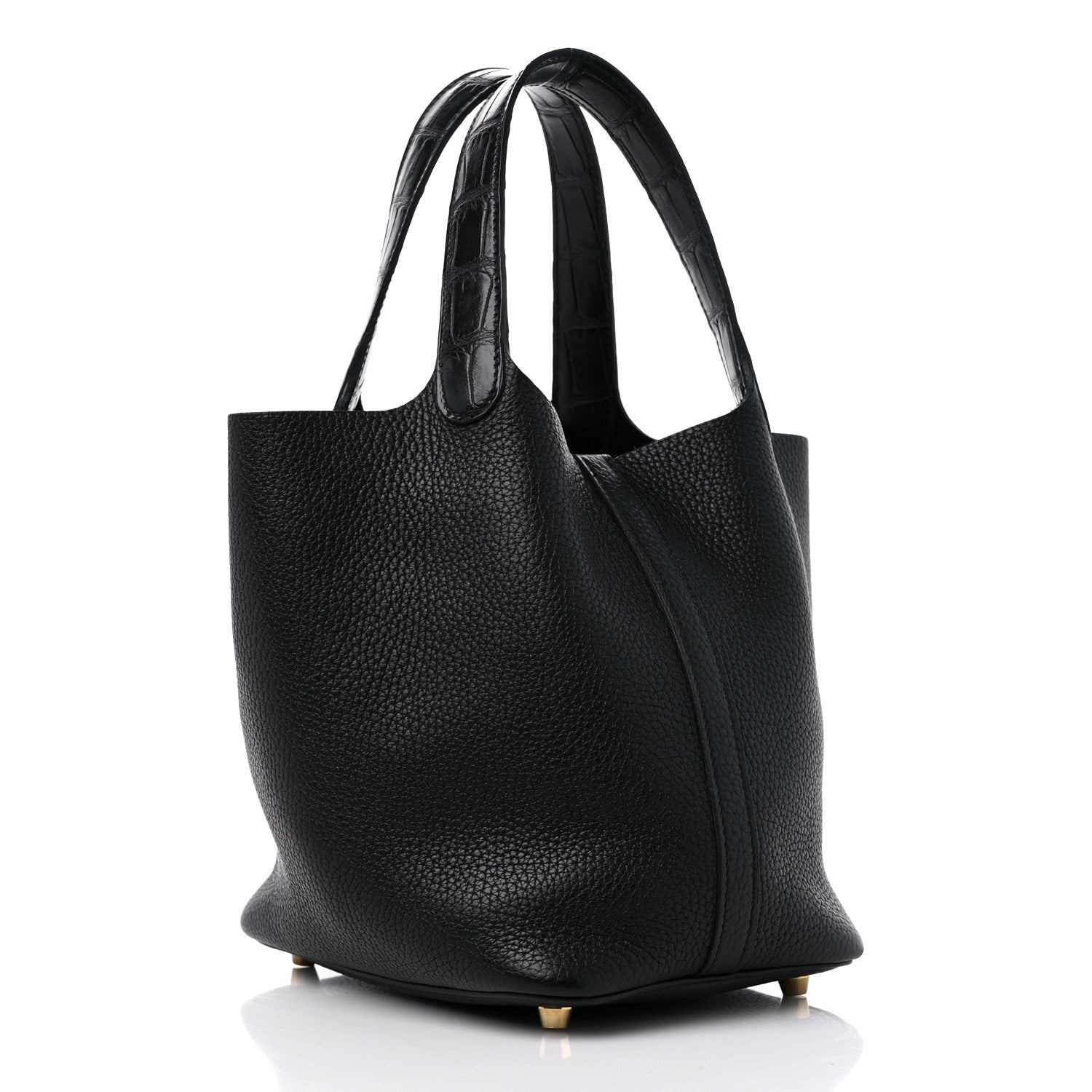Hermes Taurillon Clemence Matte Alligator Picotin Lock Touch 18 PM Black 3 of 9