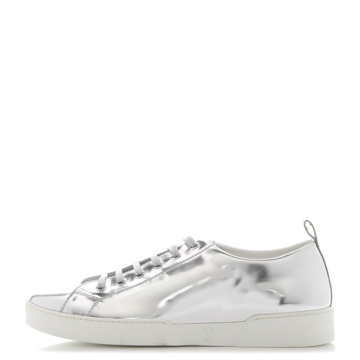 Patent Calfskin Frontrow Sneakers 40 Silver