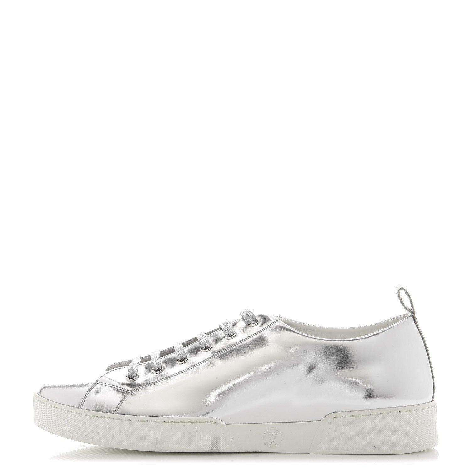 Louis Vuitton Patent Calfskin Frontrow Sneakers 40 Silver 1 of 8