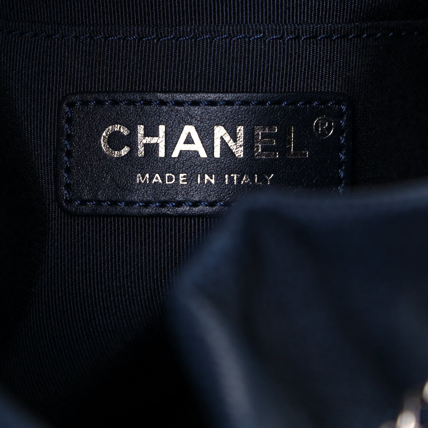 Chanel Grained Calfskin Quilted Medium CC Chain Bucket Drawstring Bag Blue 6 of 13