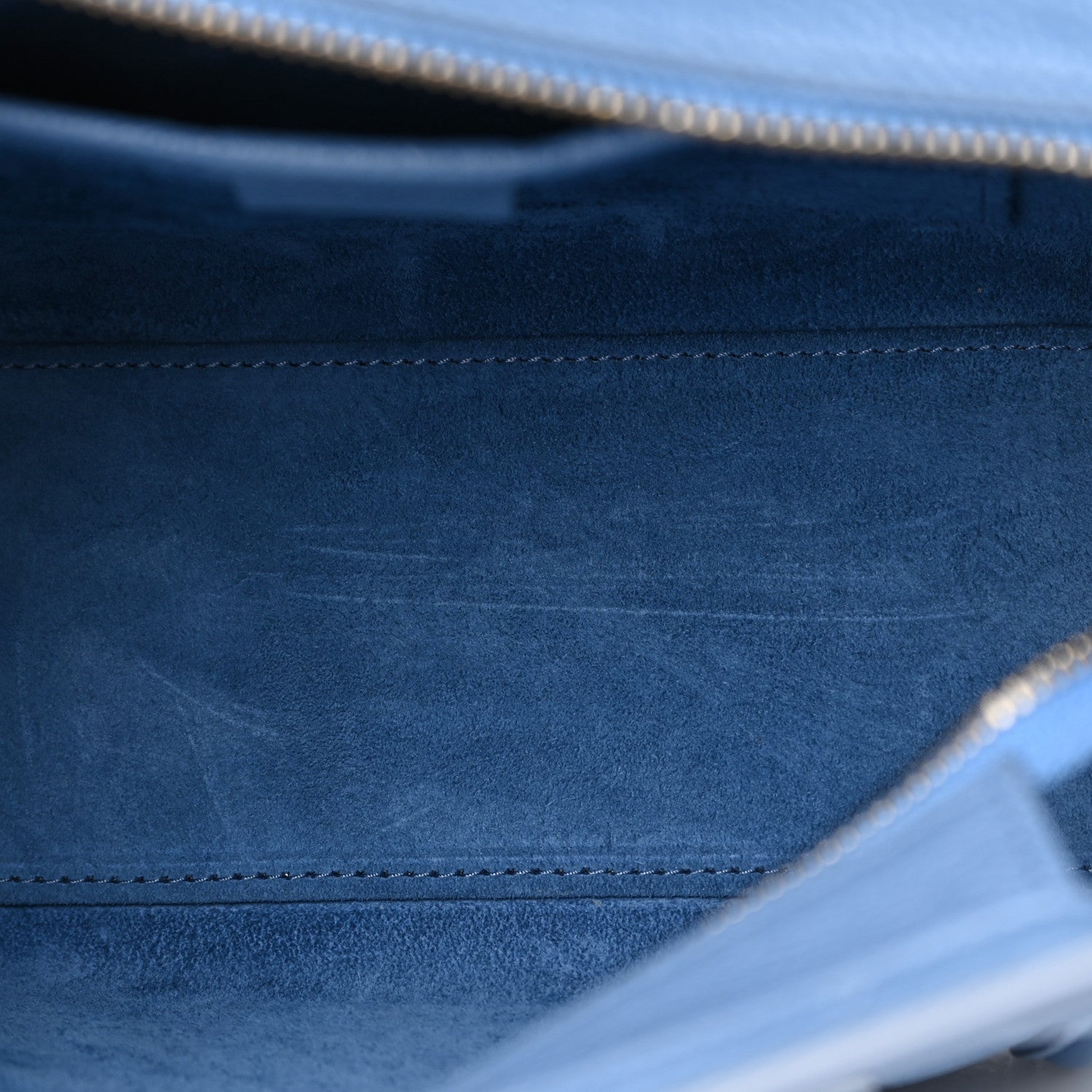 Celine Drummed Calfskin Nano Luggage Azure 9 of 16