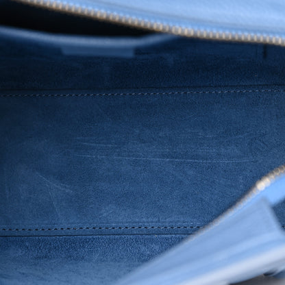 Celine Drummed Calfskin Nano Luggage Azure 9 of 16