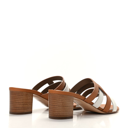 Hermes Calfskin Amica Sandals 39.5 White Natural 4 of 9