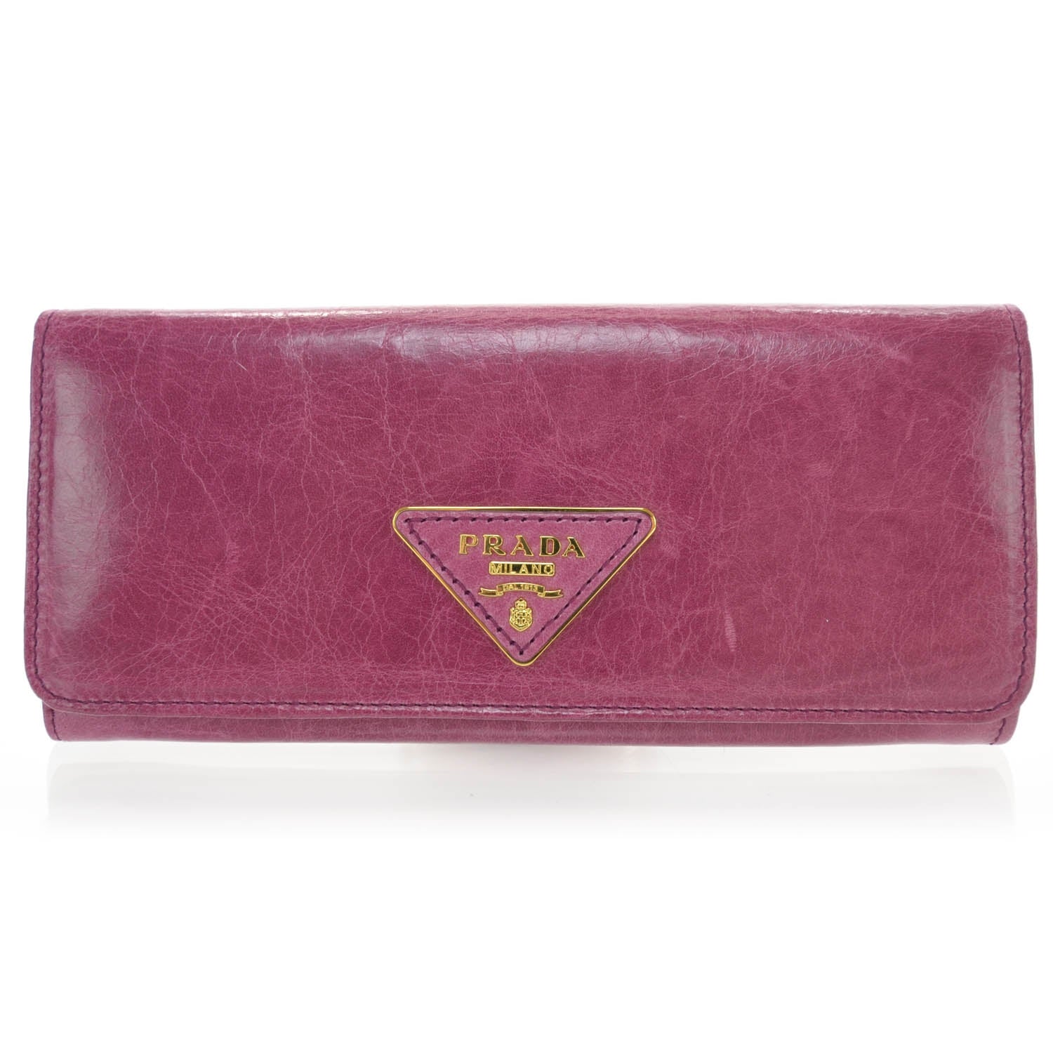 Prada Vitello Shine Flap Wallet Malva 1 of 7