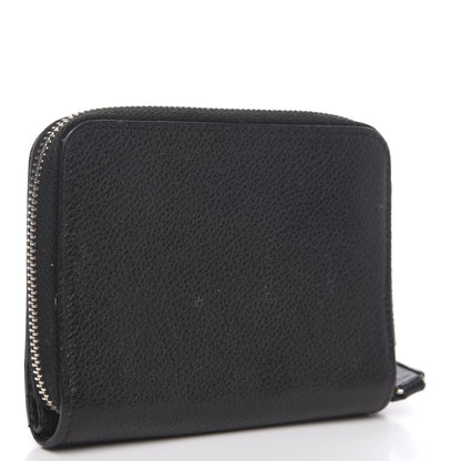 Saint Laurent Grained Calfskin Rive Gauche Compact Zip Around Wallet Black 2 of 9