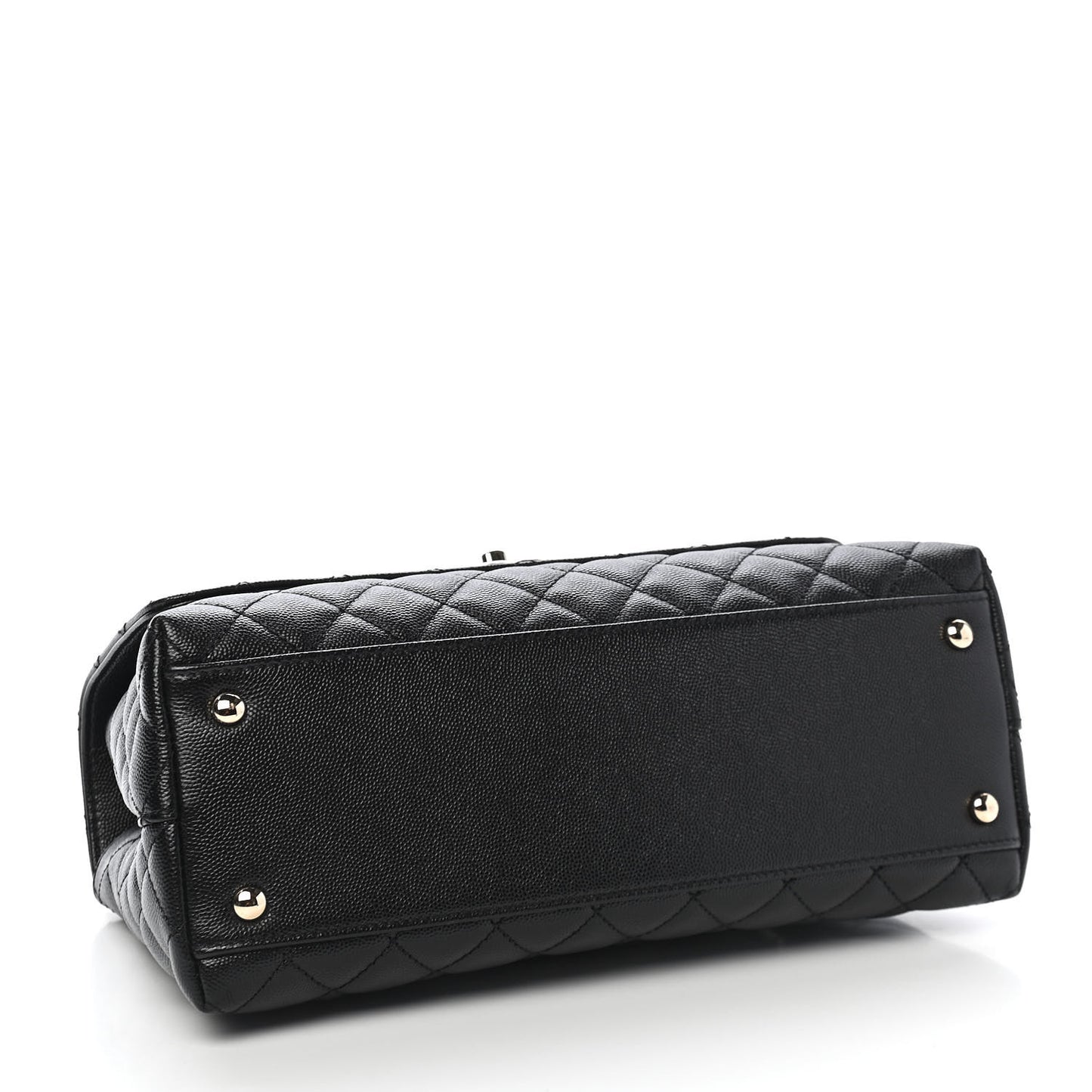 Caviar Quilted Small Coco Handle Flap Black