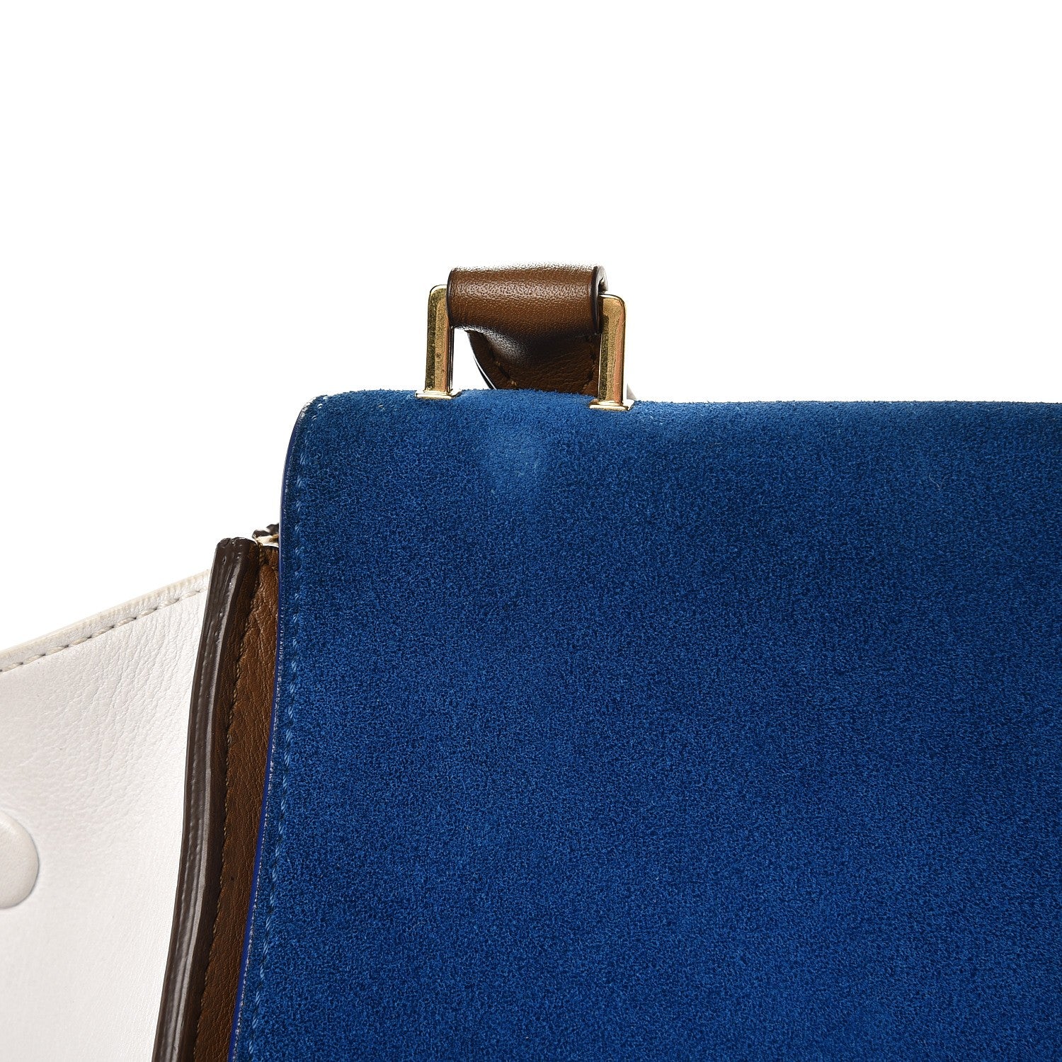 Celine Smooth Calfskin Suede Large Tri-Color Trapeze Bright Blue 7 of 16