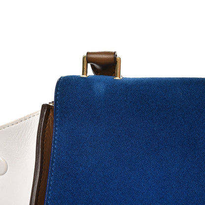Celine Smooth Calfskin Suede Large Tri-Color Trapeze Bright Blue 7 of 16