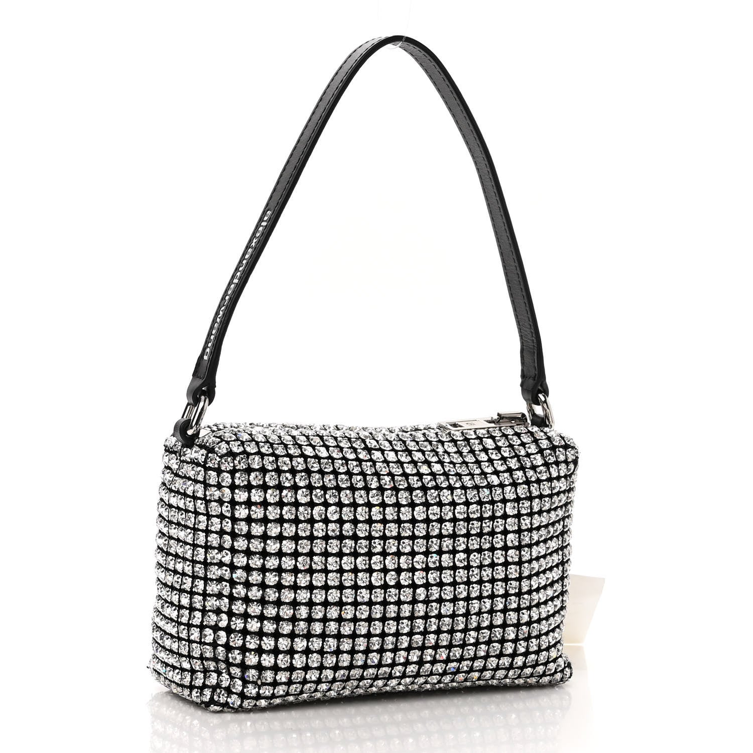 Alexander Wang Mesh Crystal Rhinestone Mini Heiress Pouch Black Silver 3 of 9