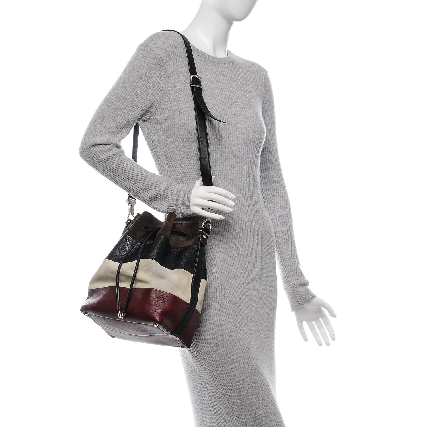 Proenza Schouler Suede Calfskin Patchwork Large Bucket Bag Multicolor 2 of 7