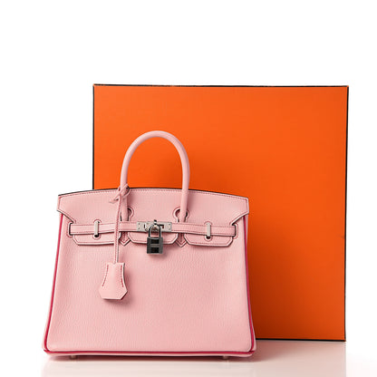 Hermes Chevre Mysore Horseshoe Birkin 25 Rose Sakura Rose Tyrien 34 of 35