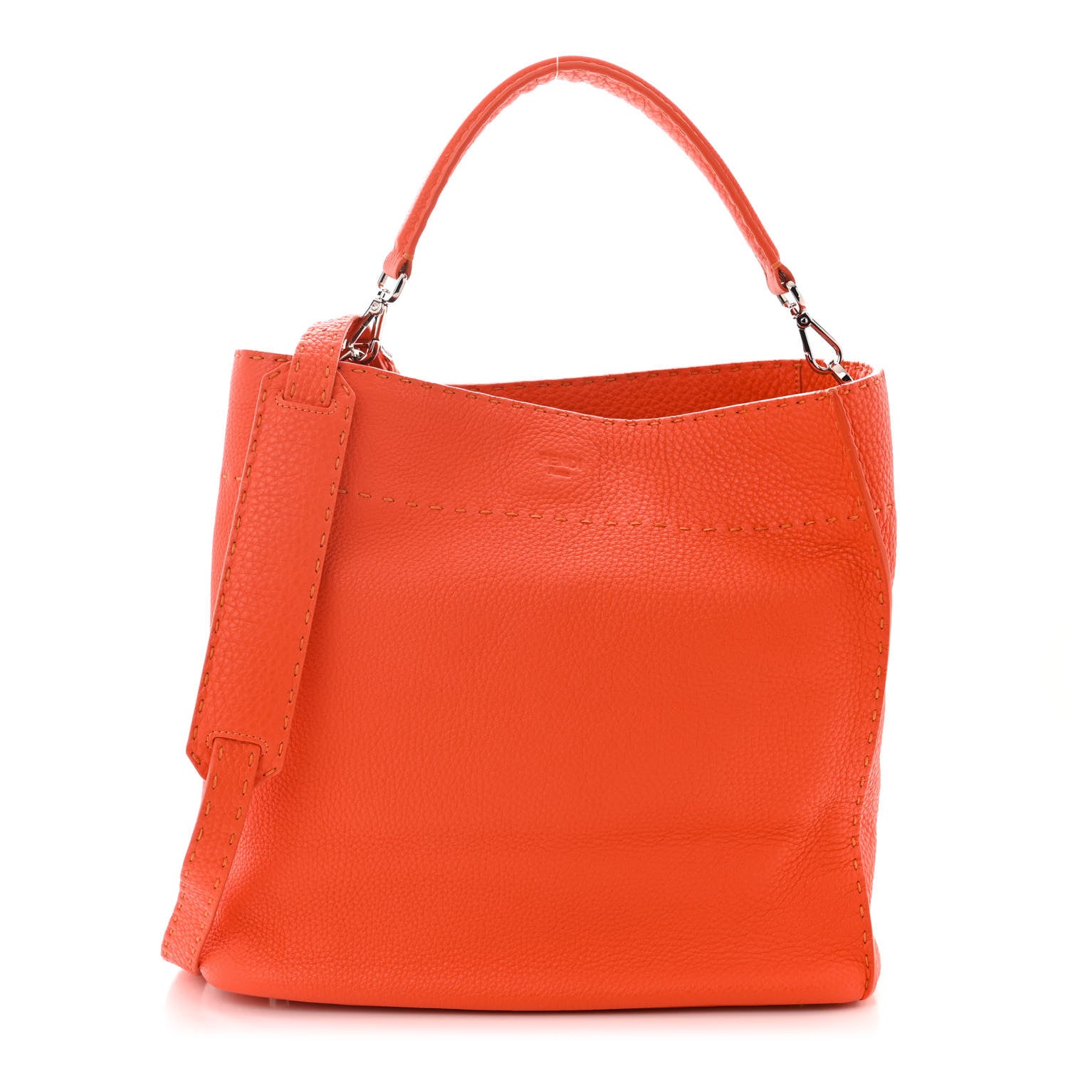 Fendi Cuoio Romano Selleria Large Anna Bucket Bag Arancio 1 of 10