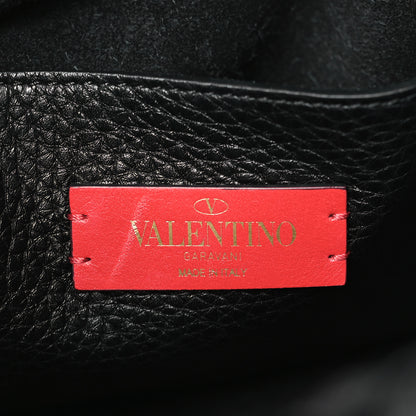Valentino Garavani Grained Calfskin Rockstud Bucket Bag Black 6 of 9