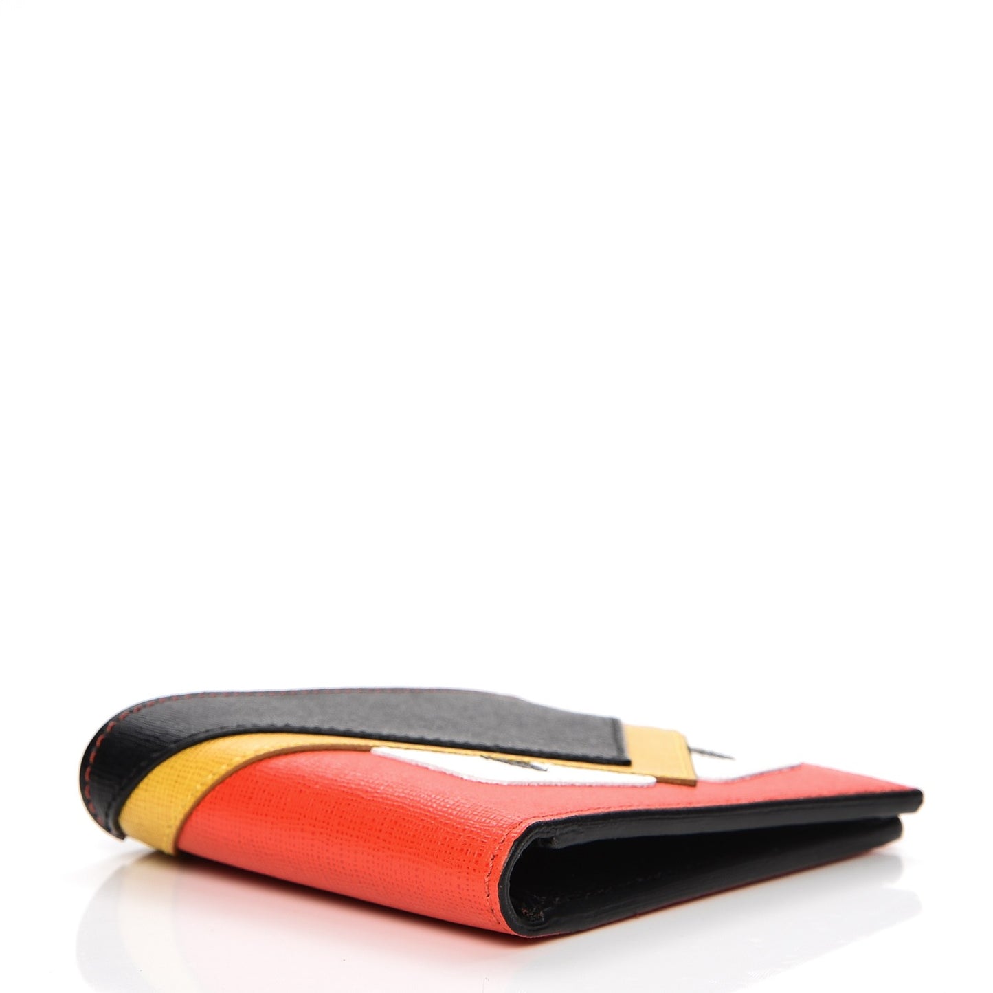 Vitello Elite Monster Eyes Inlay Bi-Color Wallet Red Multicolor