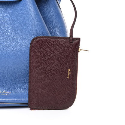 Mulberry Small Classic Grain Calfskin Abbey Bucket Bag Porcelain Blue Oxblood 9 of 10