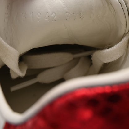 Gucci Calfskin Ayers Bee Embroidered Womens Ace Sneakers 37.5 White Green 17 of 20