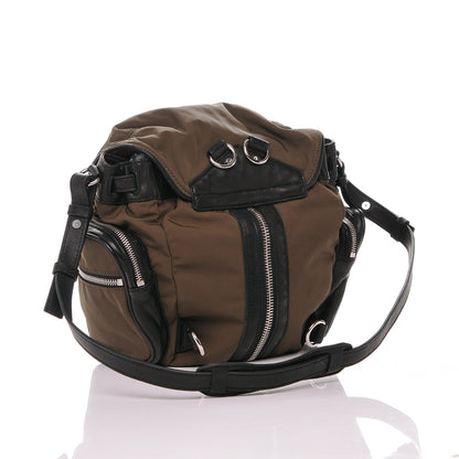 Alexander Wang Lambskin Nylon Mini Marti Backpack Military Green Nickel Hardware 4 of 7