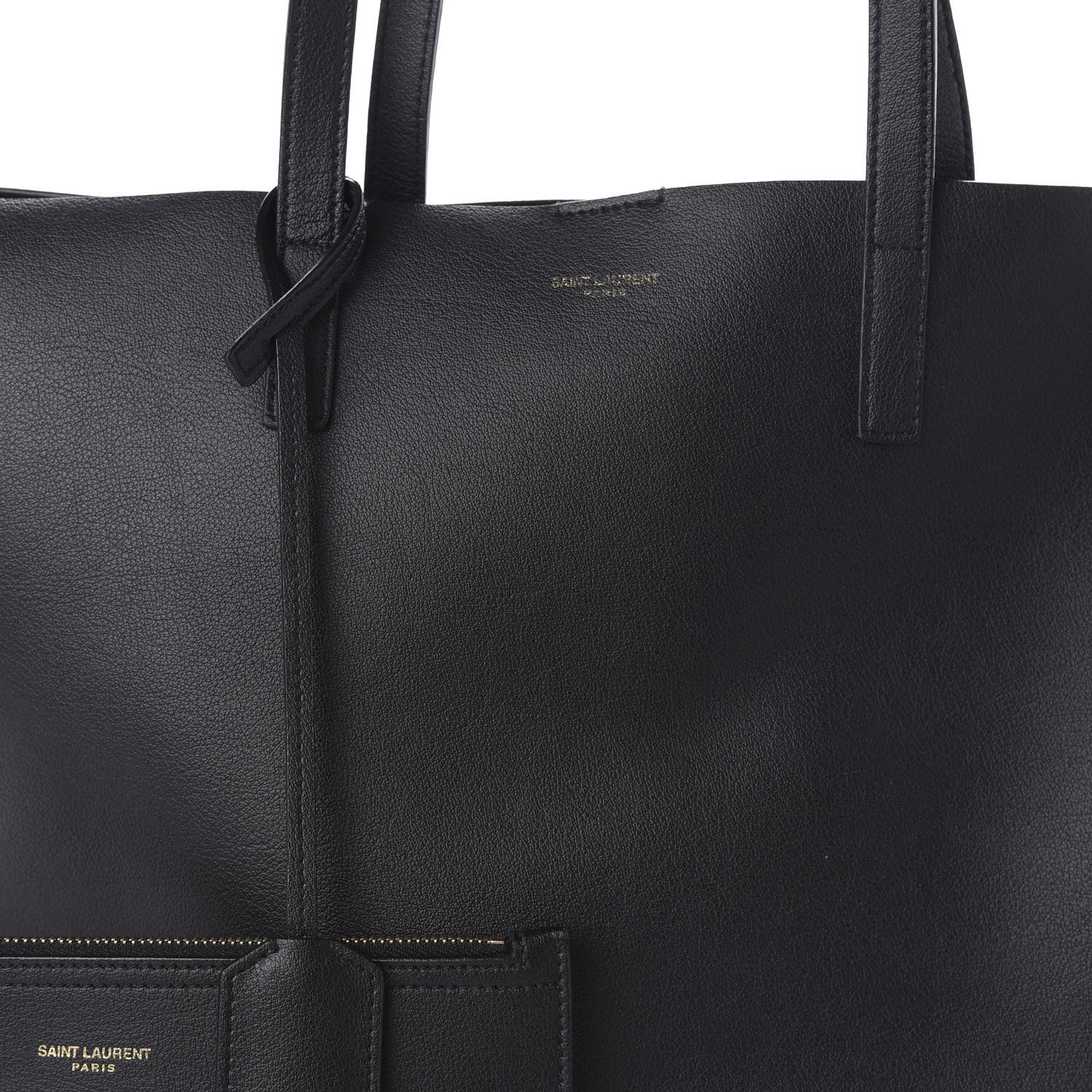 Saint Laurent Calfskin Large Shopping Tote Black 9 of 9