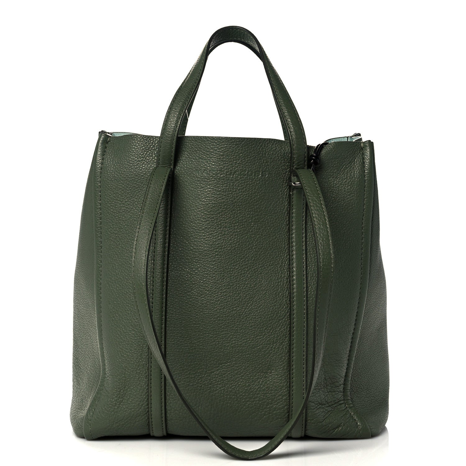 Marc Jacobs Grained Calfskin The Tag Tote Green 1 of 10