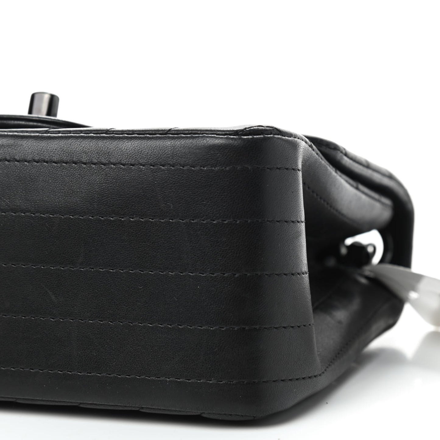 Lambskin Chevron Quilted Mini Square Flap So Black