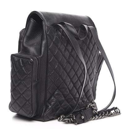 Chanel Grained Calfskin Quilted Large Casual Rock Backpack Black 2 of 8