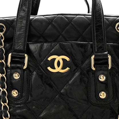 Chanel Glazed Calfskin Lambskin Quilted Portobello Tote Black 8 of 12