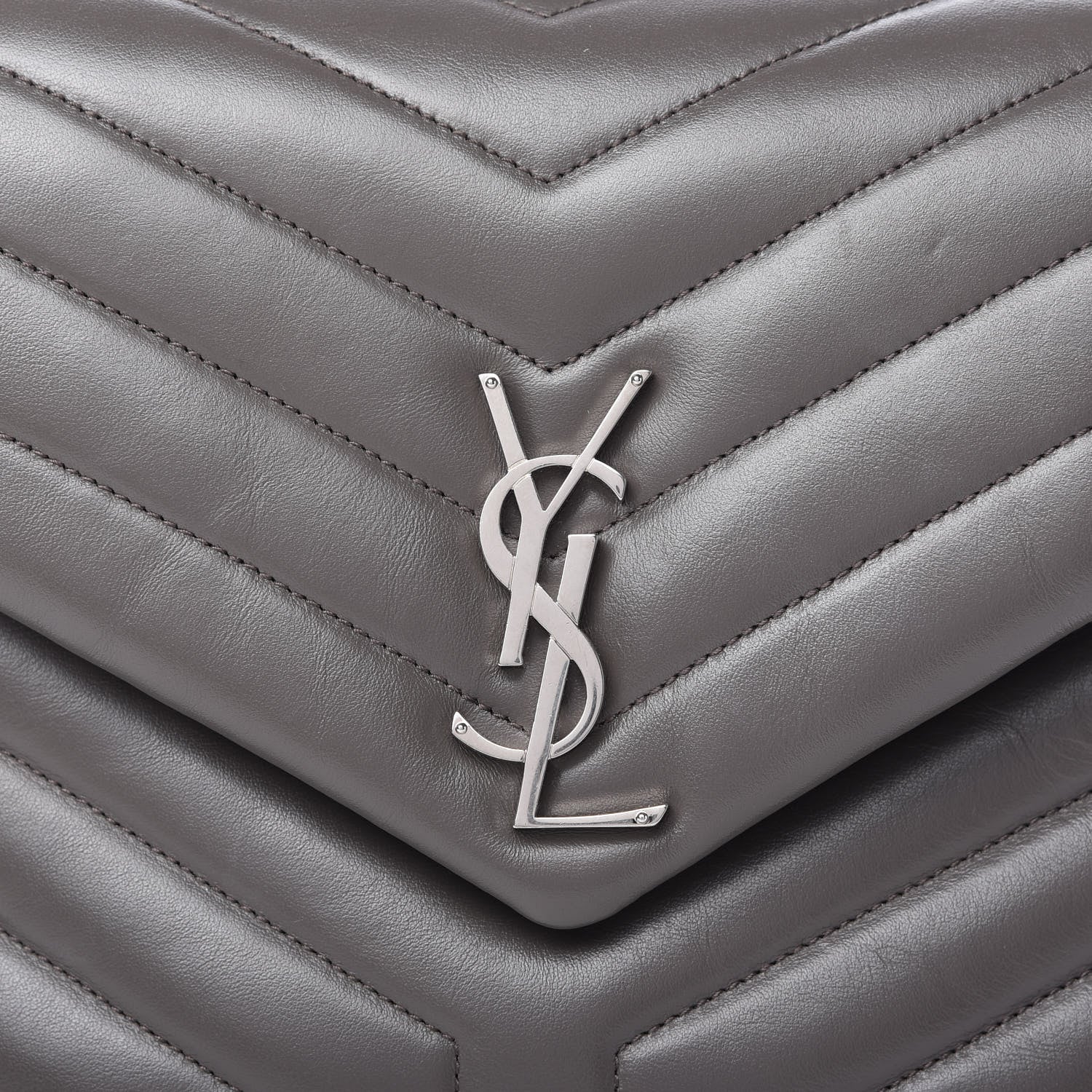 Saint Laurent Calfskin Y Quilted Monogram Medium Loulou Chain Satchel Earth 10 of 10