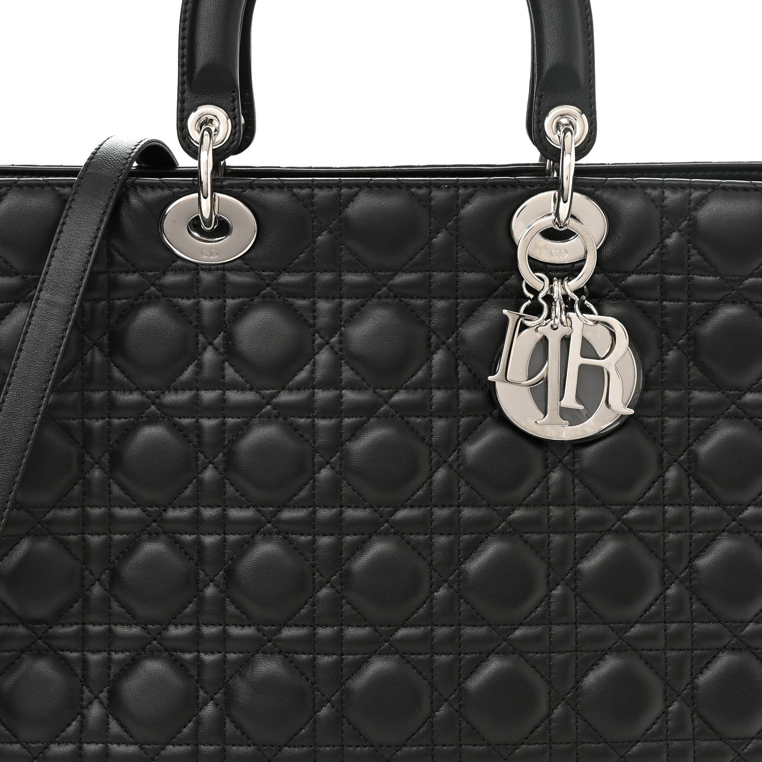Christian Dior Lambskin Cannage Large Lady Dior Black 8 of 10