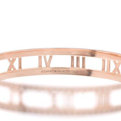 Tiffany 18K Rose Gold Diamond Atlas Open Hinged Bangle Bracelet 4 of 4