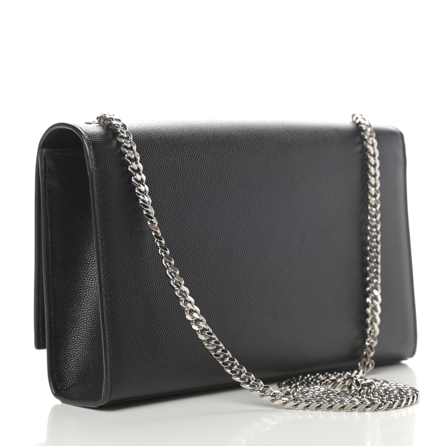 Saint Laurent Grain De Poudre Medium Classic Monogram Kate Satchel Black 3 of 12