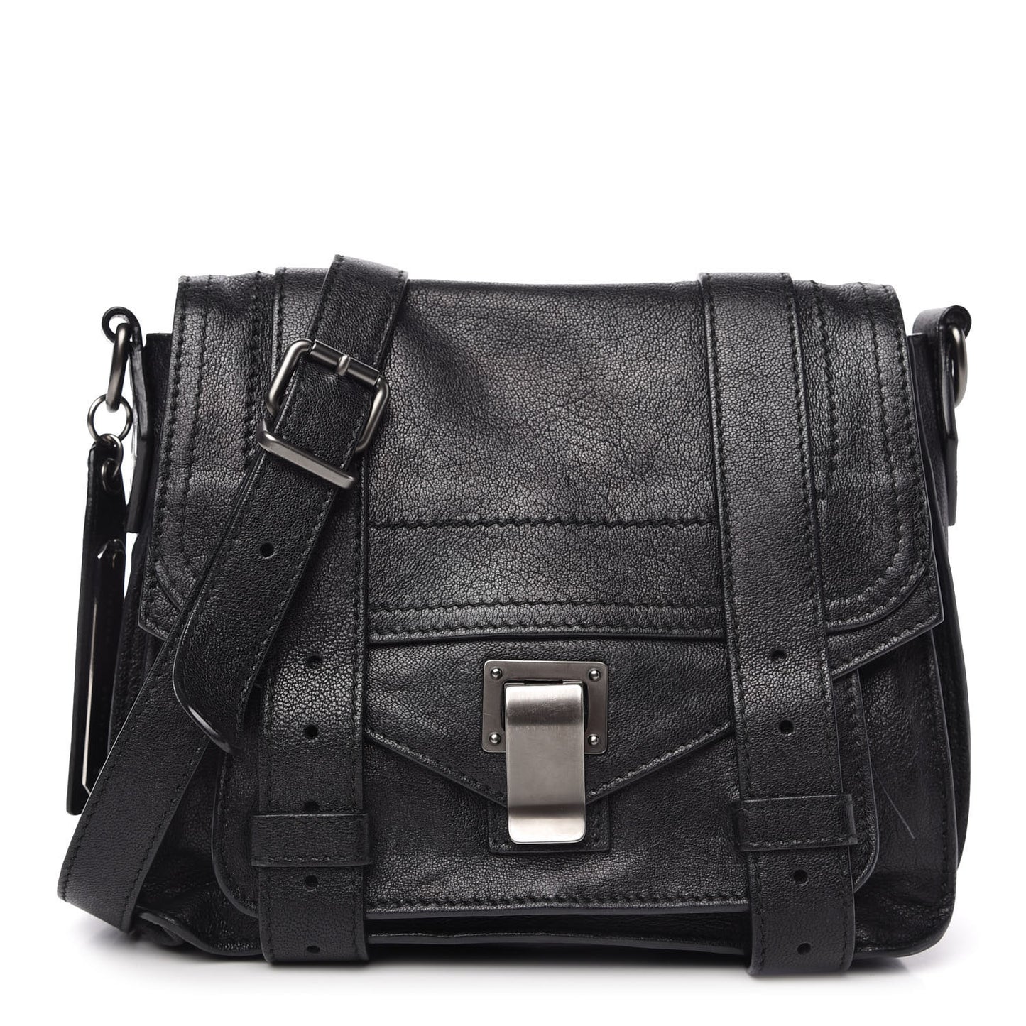 Lambskin PS1 Mini Pouch Messenger Black