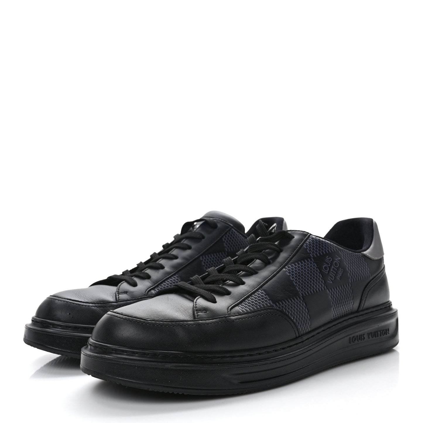 Damier Calfskin Mens Beverly Hills Sneakers 10 Black