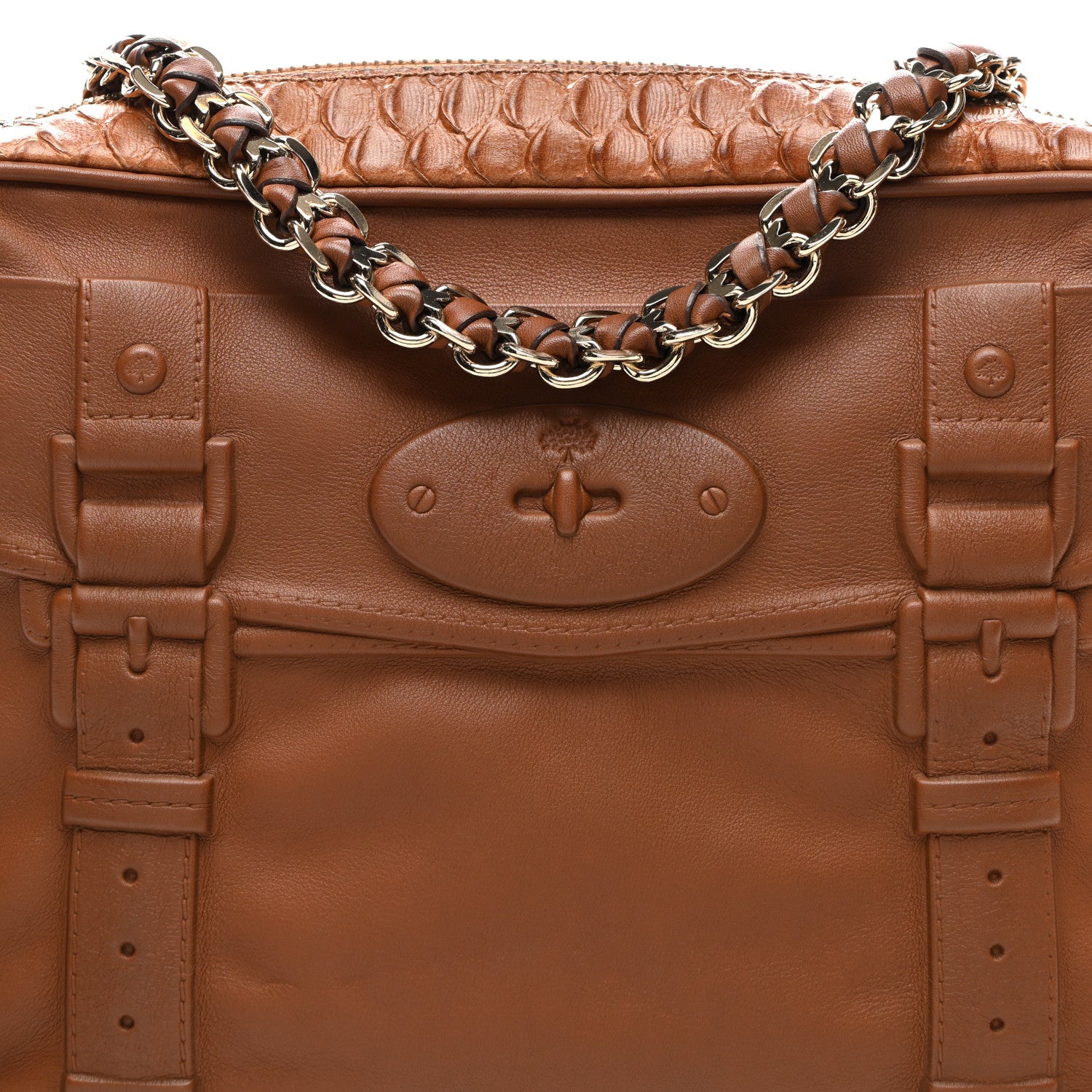 Mulberry Calfskin Silky Snake Print Maisie Bag Oak 8 of 11