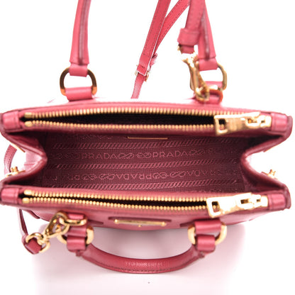 Prada Saffiano Lux Micro Galleria Double Zip Tote Peonia 5 of 8