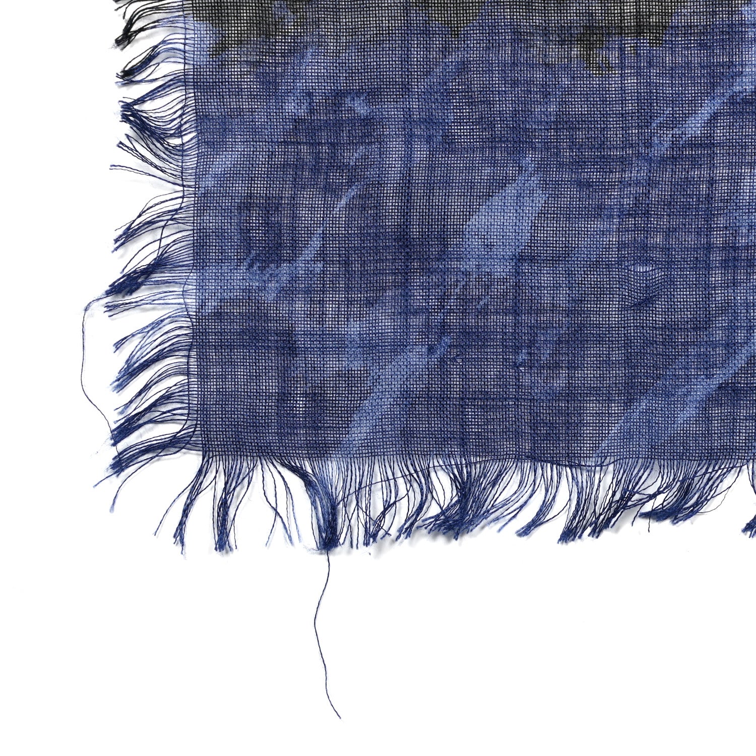 Burberry Wool Silk Gauze Giant Check Scarf Bright Indigo 3 of 3