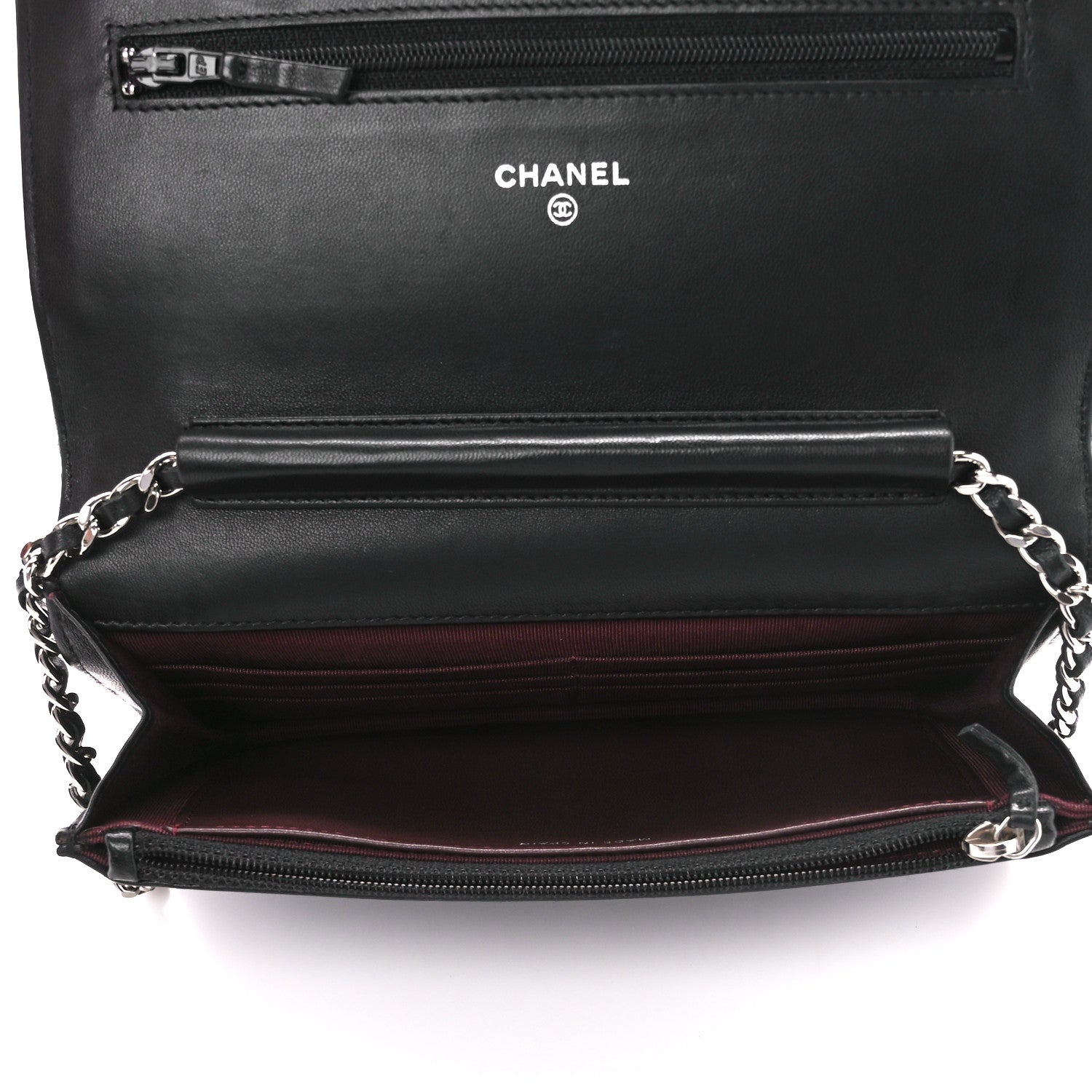 Chanel Lambskin Quilted Wallet On Chain WOC Black 5 of 11