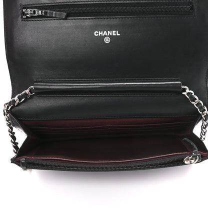 Chanel Lambskin Quilted Wallet On Chain WOC Black 5 of 11