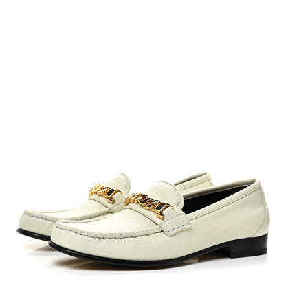 Gucci Calfskin Womens Chain Loafers 38.5 White 3 of 11