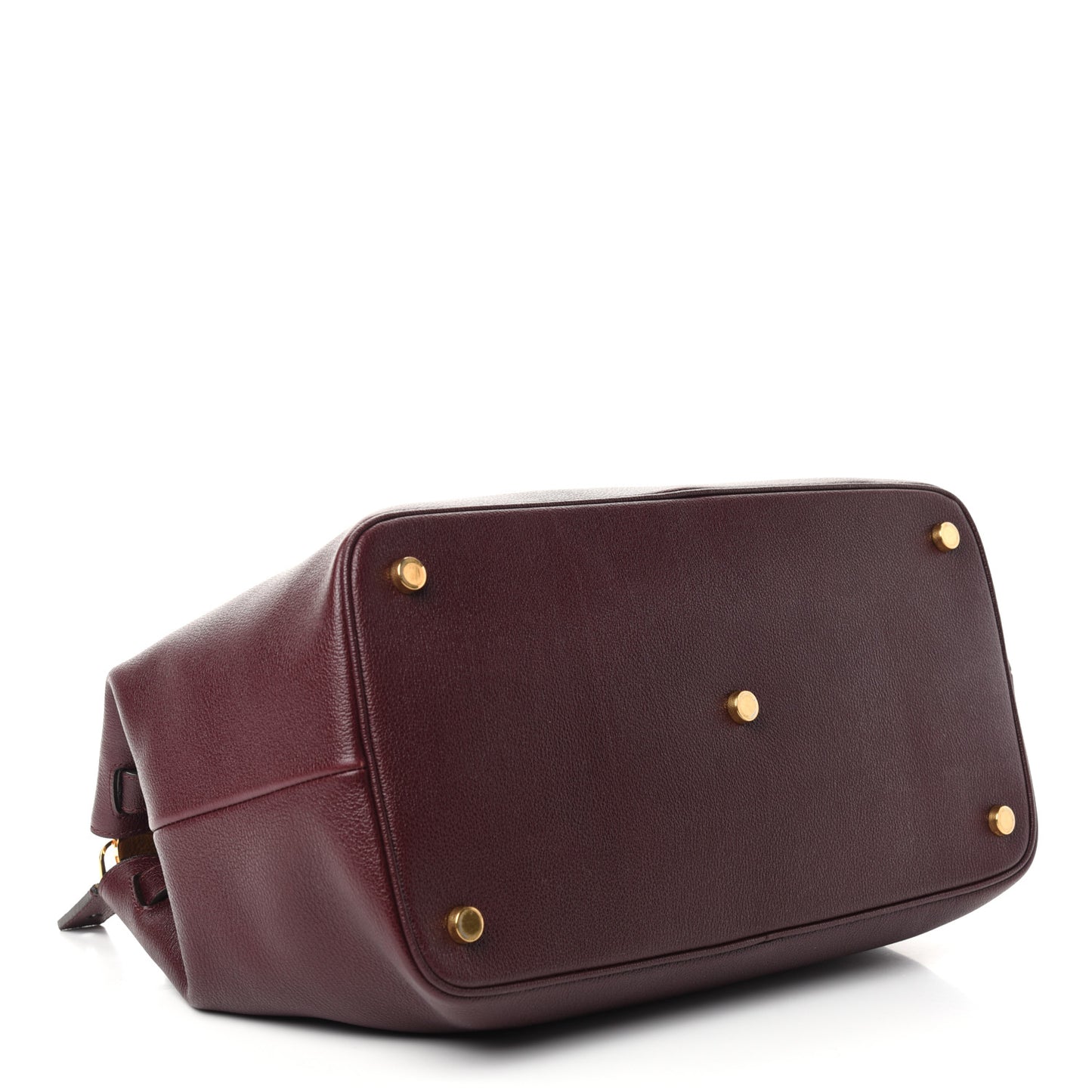 Grained Calfskin Satchel Burgundy