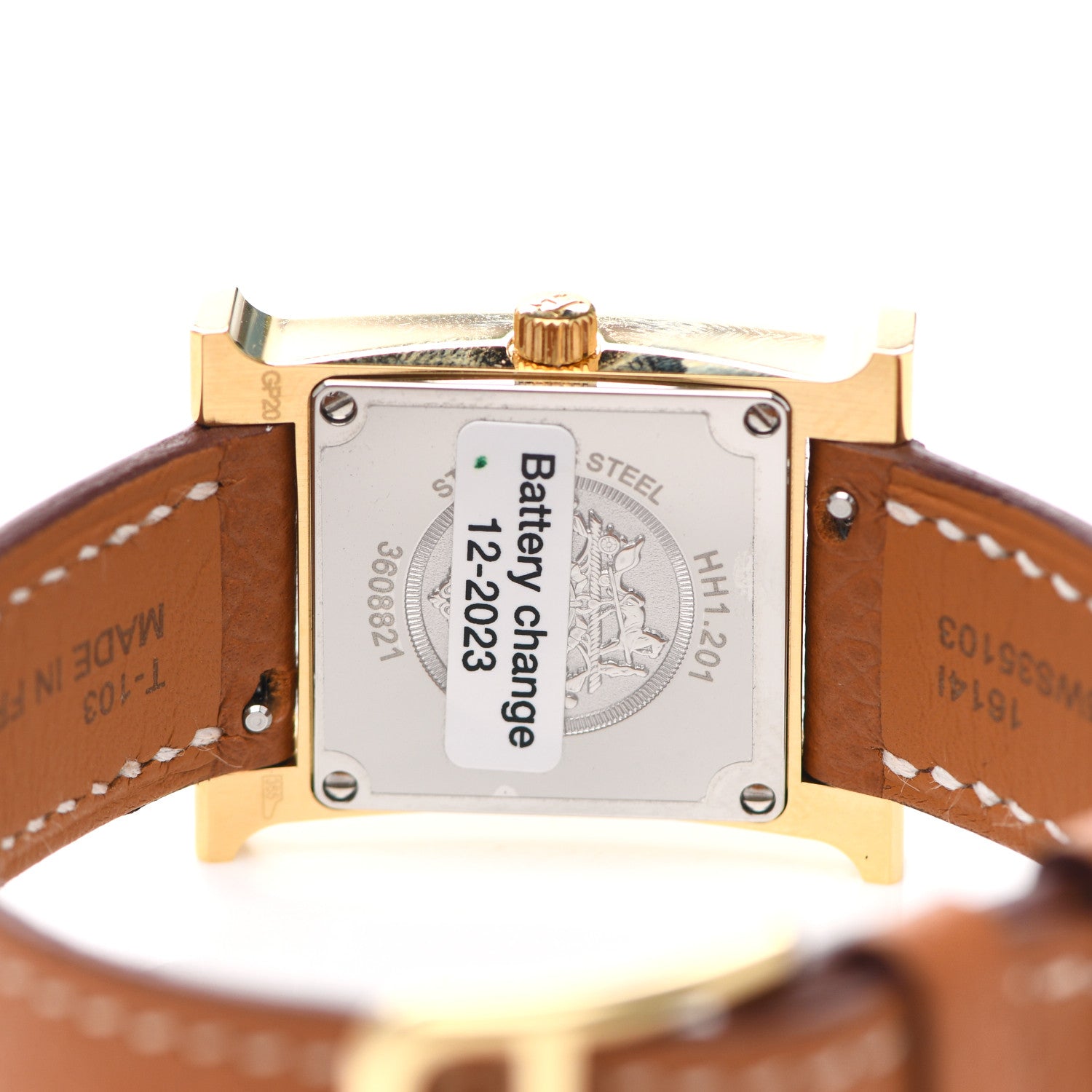 Hermes Stainless Steel Epsom 21mm Heure H Hour Quartz Watch Gold 4 of 5