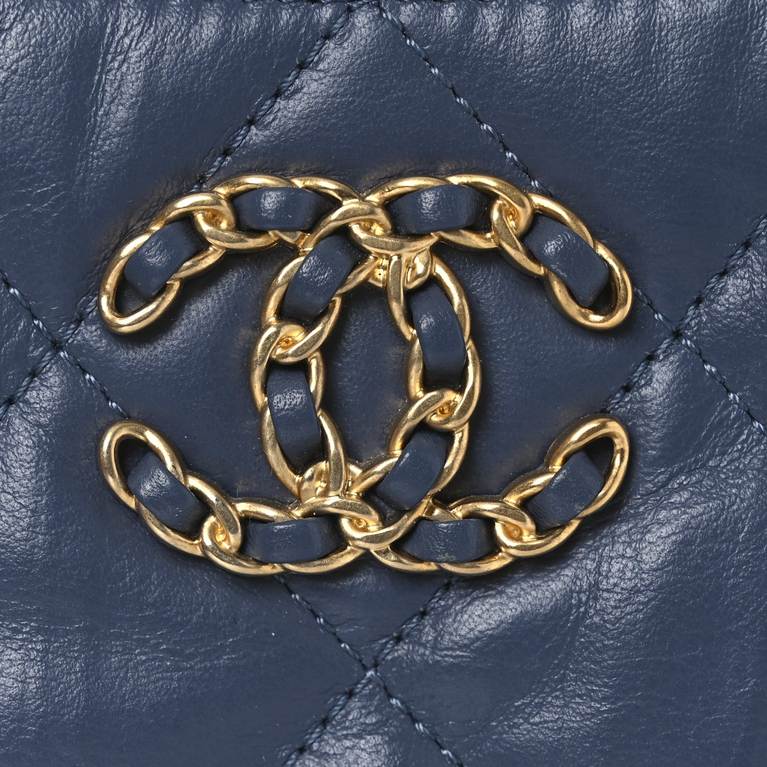 Chanel Crumpled Calfskin Quilted Braided CC Small Hobo Blue
