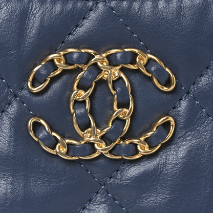 Chanel Crumpled Calfskin Quilted Braided CC Small Hobo Blue 8 of 11