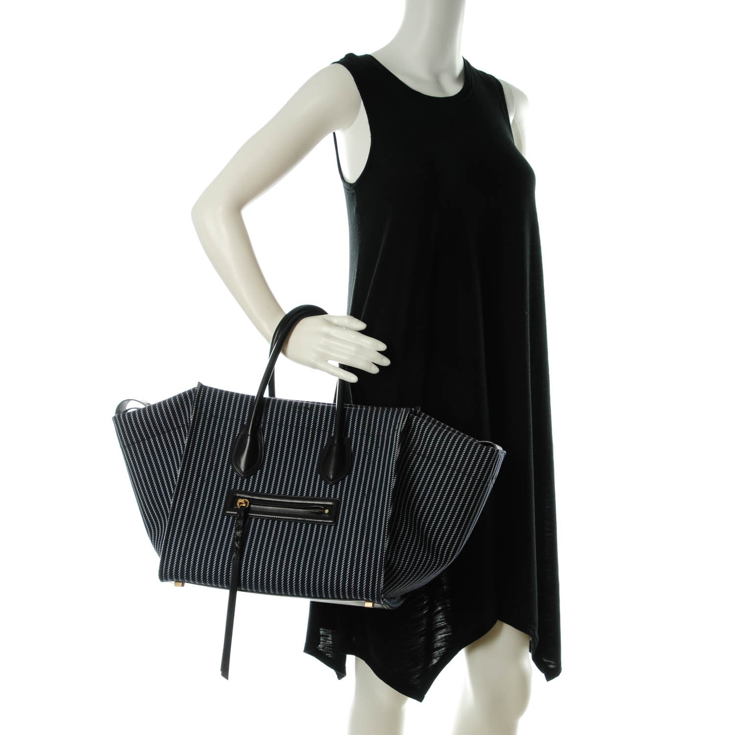 Celine Textile Medium Bi Color Phantom Luggage Navy White 2 of 7