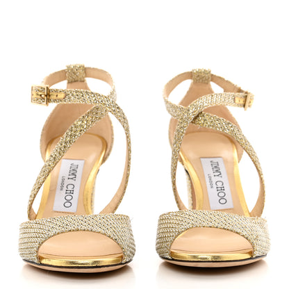 Jimmy Choo Glitter Carrie 85 Sandals 35 Gold 2 of 8