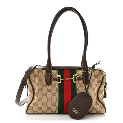 Gucci GG Monogram Web Medium Borsetto Boston Sand Brown 1 of 11