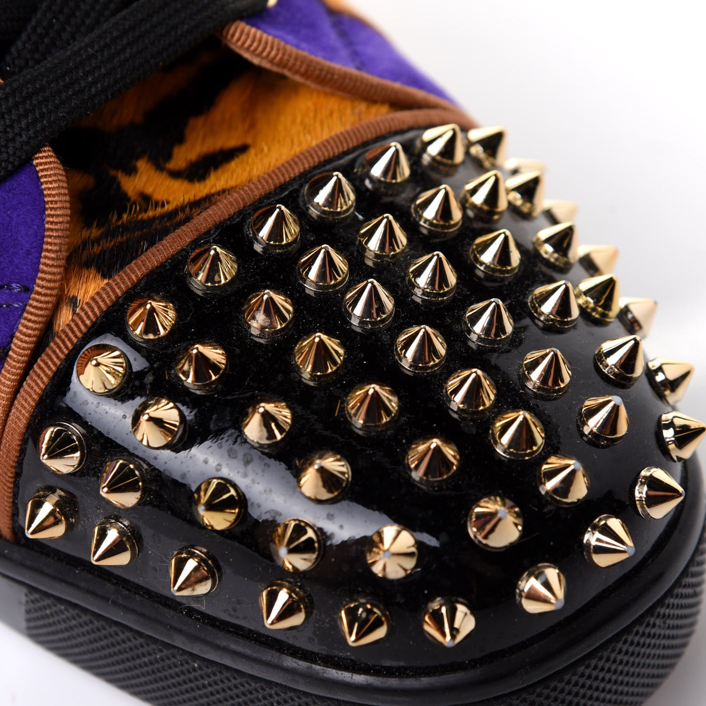 Patent Pony Hair Lou Spikes Flat Sneakers 43 Version Multi
