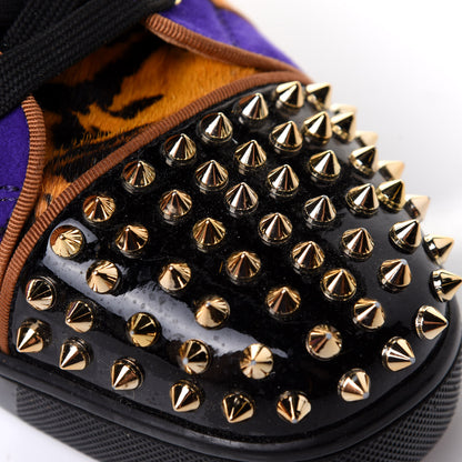 Christian Louboutin Patent Pony Hair Lou Spikes Flat Sneakers 43 Version Multi 7 of 8