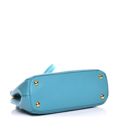 Prada Saffiano Mini Galleria Double Zip Tote Turchese 5 of 11