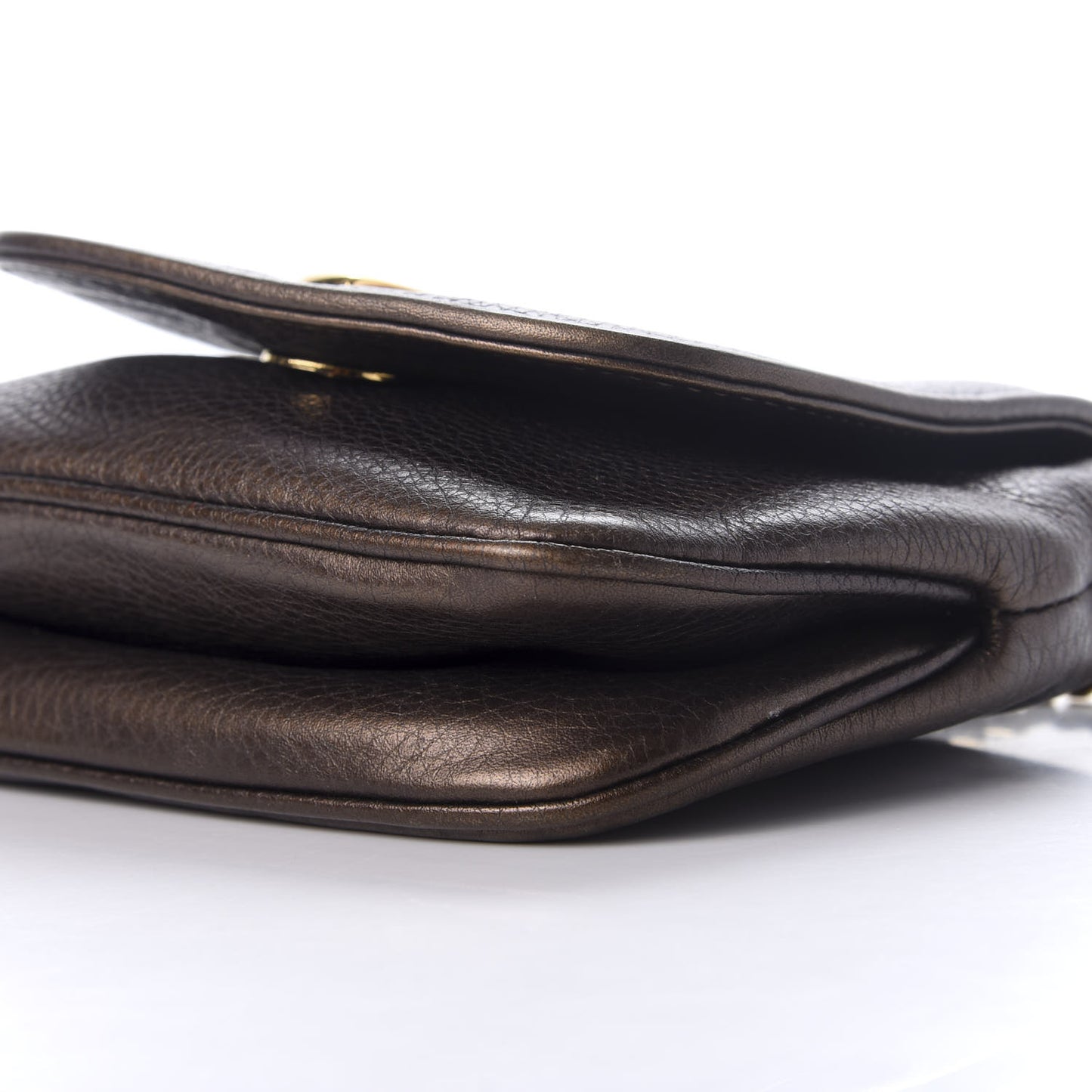 Metallic Pebbled Calfskin Small 1973 Chain Shoulder Bag Winter Leaf