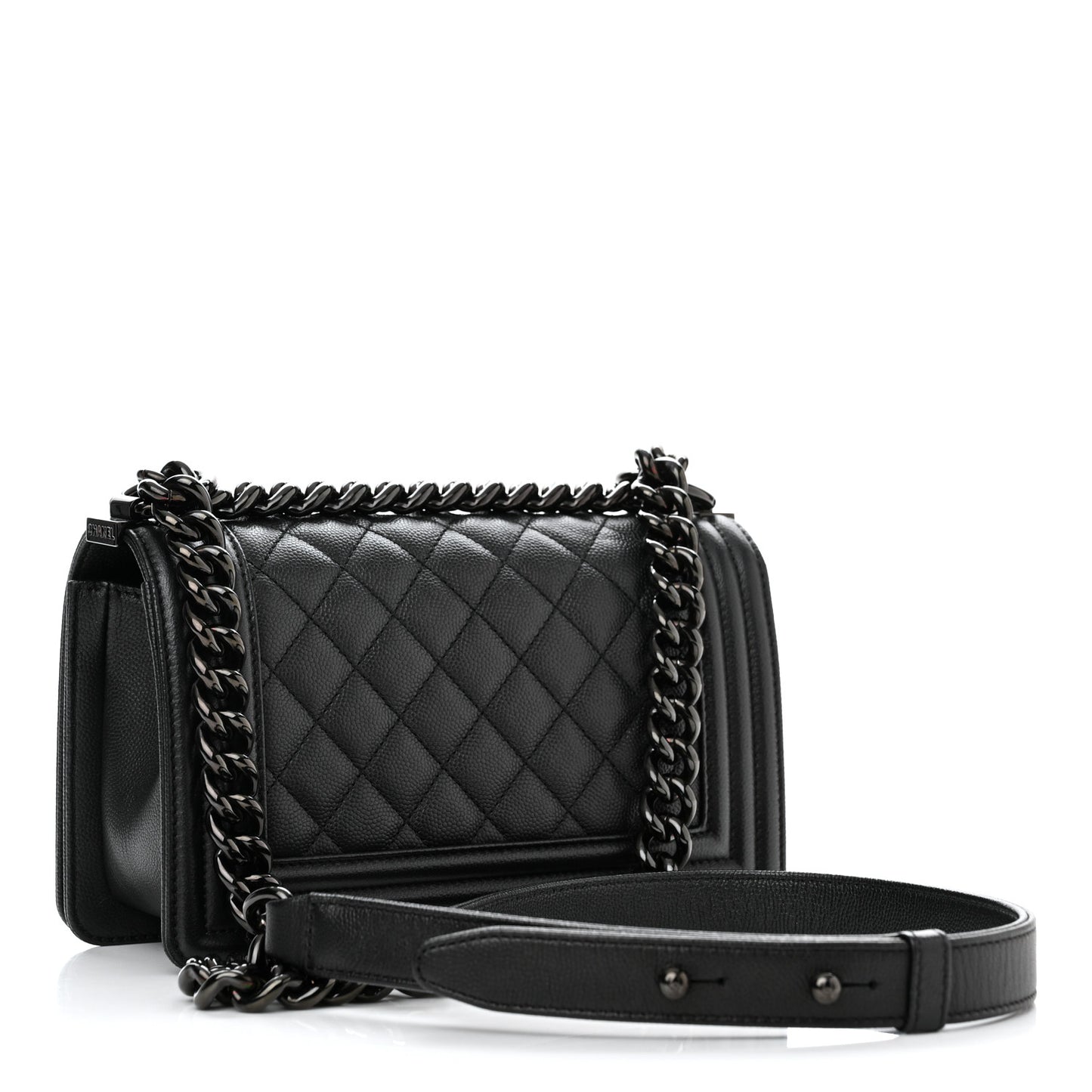 Caviar Quilted Small Boy Flap So Black